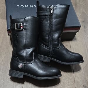 Tommy Hilfiger Kids Black Leather Boots